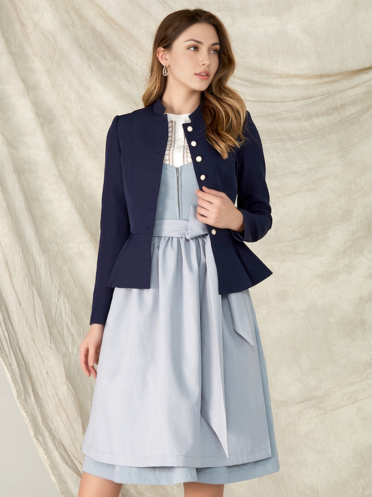 Dirndl mit Reißverschluss in marineblau