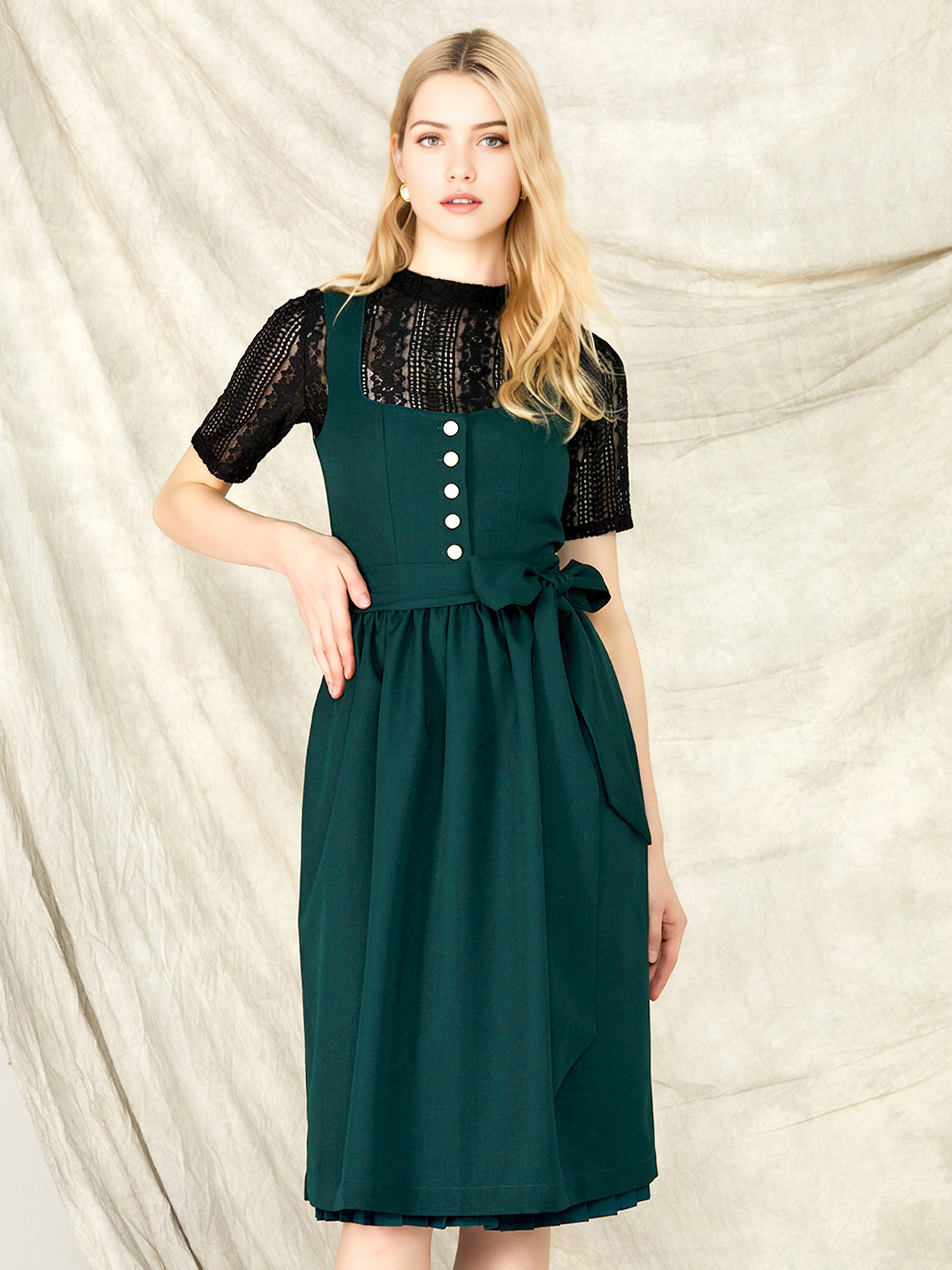 Dirndl mit Reißverschluss in Grün