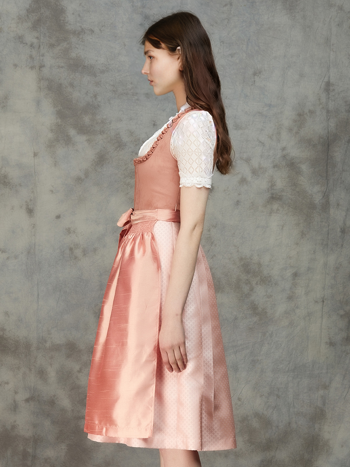 Dirndlbluse ärmellos in Rosa