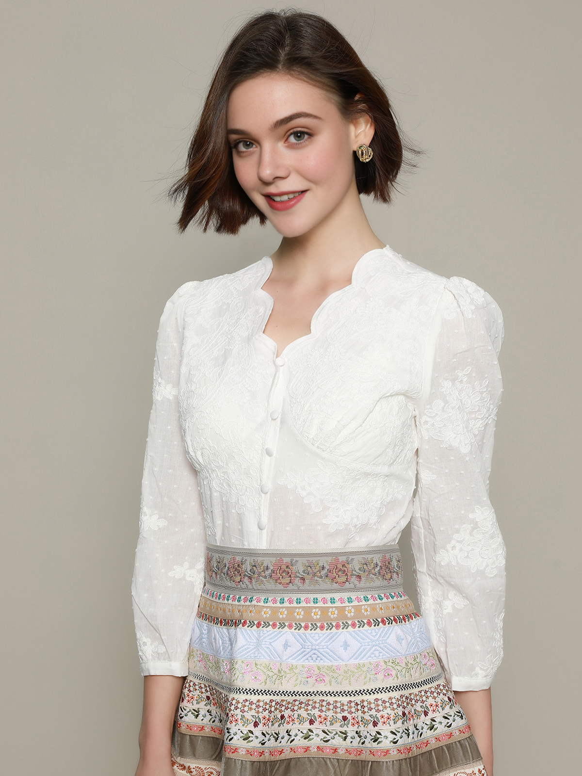 Dirndl-Bluse in Weiß